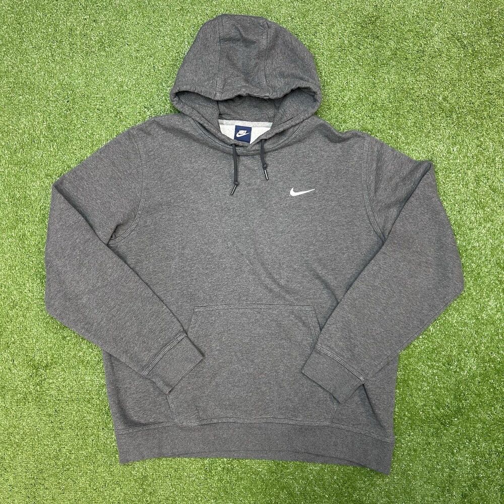 Mens Nike Y2K Retro Grey Hoodie White Swoosh Check Size XL Blue Tag